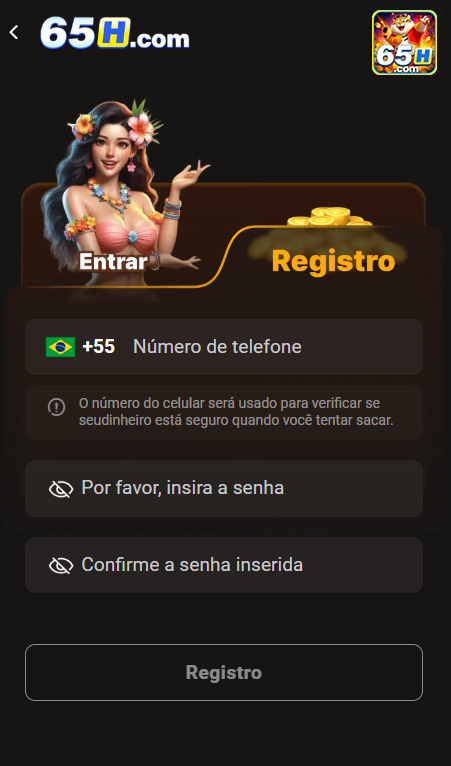 Bônus de cadastro no 65h.com cassino